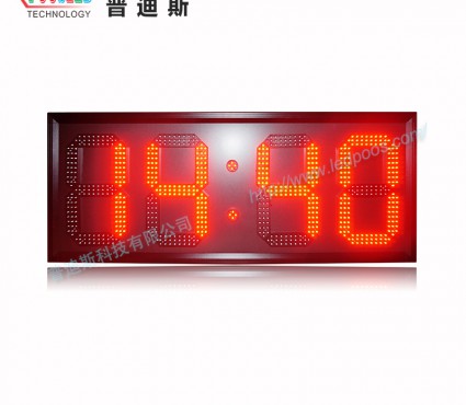 12寸紅色時(shí)間溫度屏