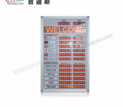 LED銀行磁吸國(guó)家名匯率牌